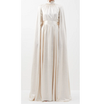 Erdem Gold Macie Caped Lurex Silk Blend Gown