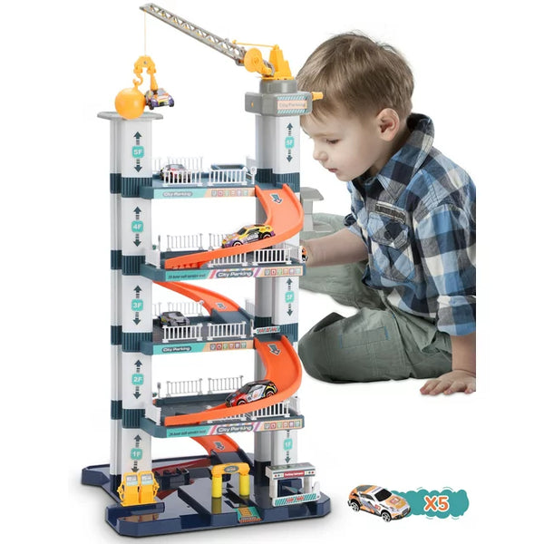 Garage Playset Race Car Track Set