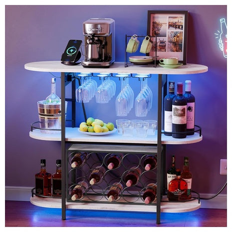 Home LED Mini Bar with Power Outlets