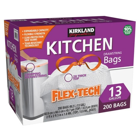 200 Kirkland Flex-Tech 13-Gallon Trash Bag