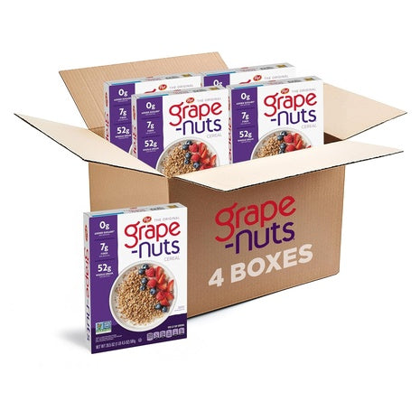 4 Boxes Post Grape Nuts Original Breakfast Cereal