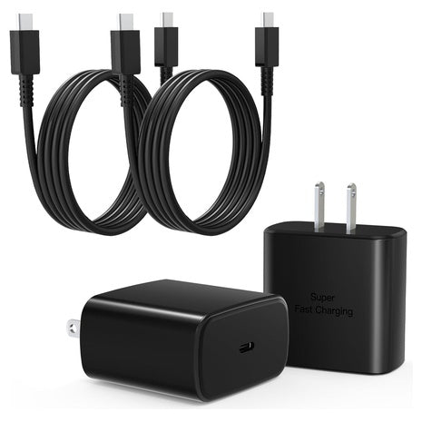 2-Pack USB-C Fast Chargers With Cables