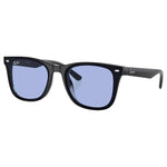 65mm Ray-Ban RB4420 Unisex Sunglasses (Polished Black Frame With Blue Lens)