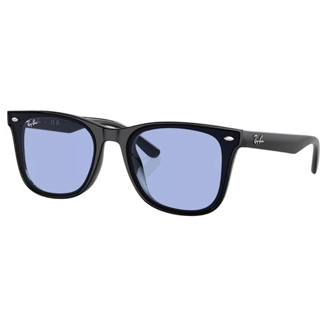 65mm Ray-Ban RB4420 Unisex Sunglasses (Polished Black Frame With Blue Lens)