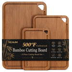 3 Piece Bamboo Cutting Board Set