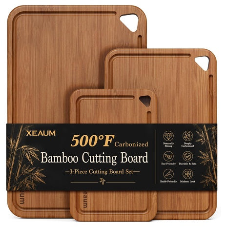 3 Piece Bamboo Cutting Board Set