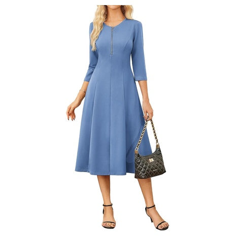 Women's Grace Karin Zippered A-Line Dress (5 Colors)
