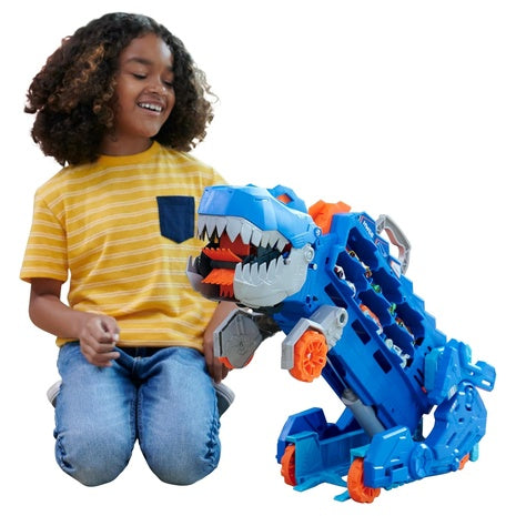 Hot Wheels City Toy Car Track Set, Ultimate T-Rex Transporter