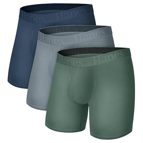3-Pack Hanes Men's Supersoft Fabric Boxer Briefs