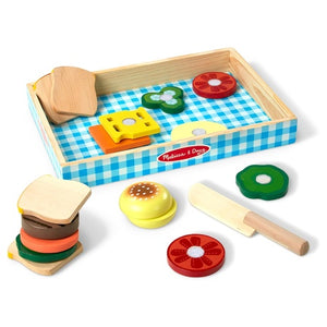 Melissa & Doug Wooden Sandwich-Making Pretend Play Food Set