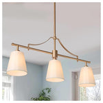 3-Light Linear Island Light Fixture with Fabric Shades