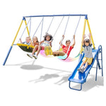 Swing Set with Slide & LED Light-Up Swings