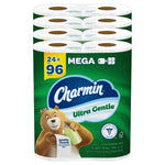 24 Mega Rolls (=96 Reg) Charmin Ultra Gentle Toilet Paper