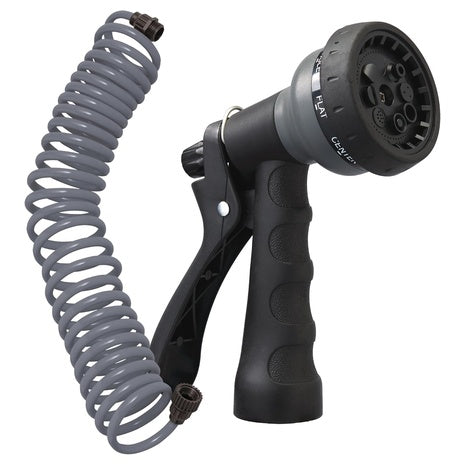 Orbit 25ft Coil Garden Hose With 8-Pattern Nozzle