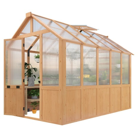 Wood & Polycarbonate 10' Walk-In Greenhouse