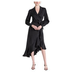 Zimmerman Silk Wrap Midi Dress in Black
