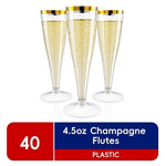 40 Disposable Plastic Champagne Flutes