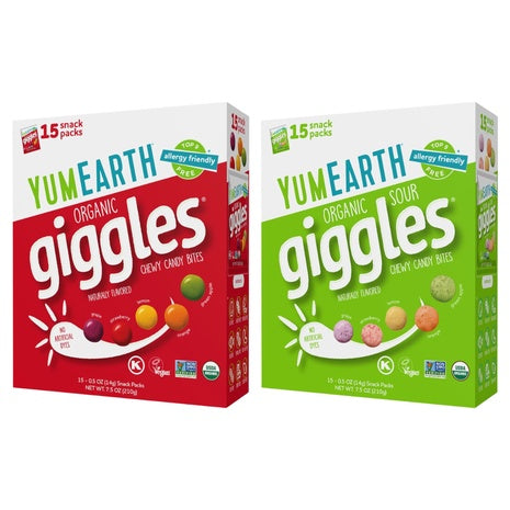 15-Pack YumEarth Organic Giggles or Sour Giggles Candy