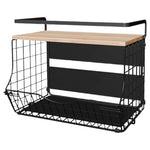 3-Tier Magnetic Fridge Shelf Organizer With Bamboo Top