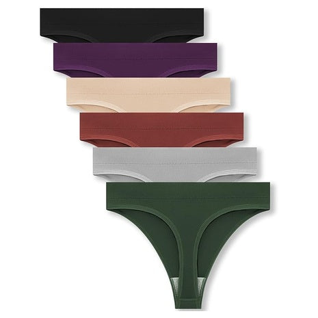 6-Pack ZPKYDC Seamless No Show Breathable Thongs