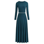 Women's Long Sleeve Top an Maxi Skirt Set (16 Colors)