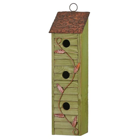 Glitzhome 18" H Hanging Birdhouse (Green)