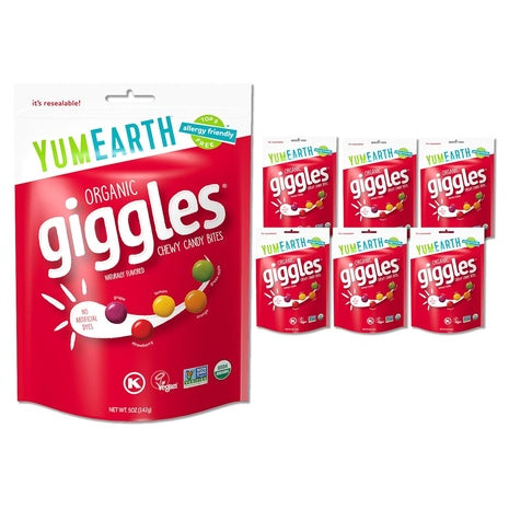 6 Bags YumEarth Organic Giggles Chewy Candy