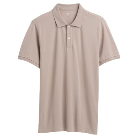 Gap Factory Men's Stretch Pique Polo Shirt (Medium Cool Brown)