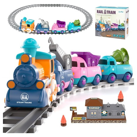 Toddlers Electric Train Set with Lights & Music
