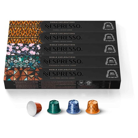 50 Nespresso Capsules Original Line Morning Lungo Blends Variety Pack