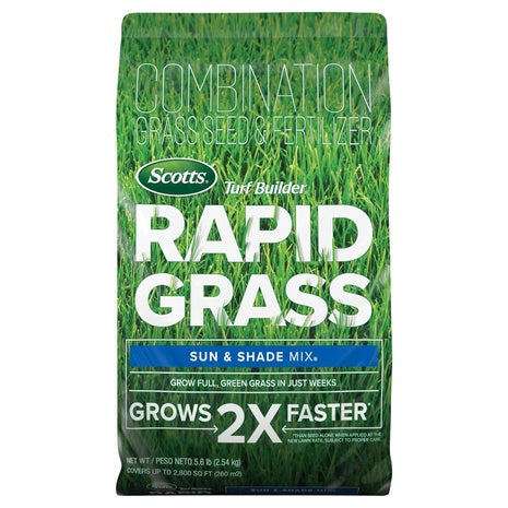 Scotts Turf Builder Rapid Grass Sun & Shade Mix Seed + Fertilizer (5.6lb)