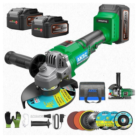 AKSC Cordless Angle 4-1/2" 20V Battery Grinder Kit