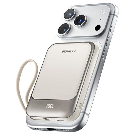 10000mAh Magnetic 15W Wireless Portable Charger with Built-in USB-C Cable