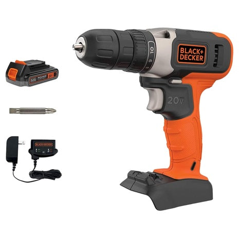 Black+Decker 20V MAX Cordless Drill Kit with ‎Battery And Charger