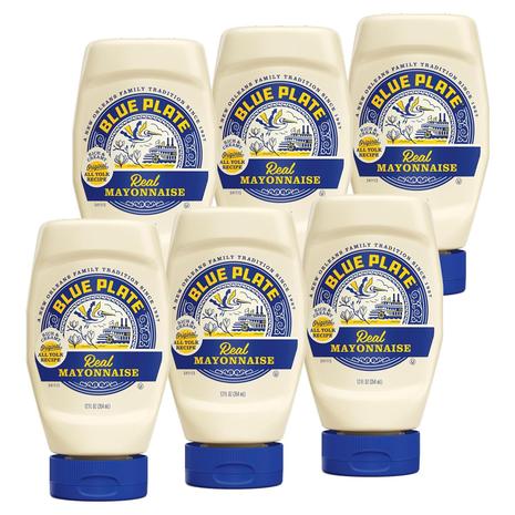 6 Squeeze Bottles of Blue Plate Mayonnaise