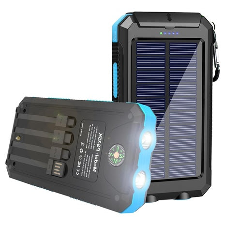 20,000mAh Solar Power Bank with Cables & LED Flashlights
