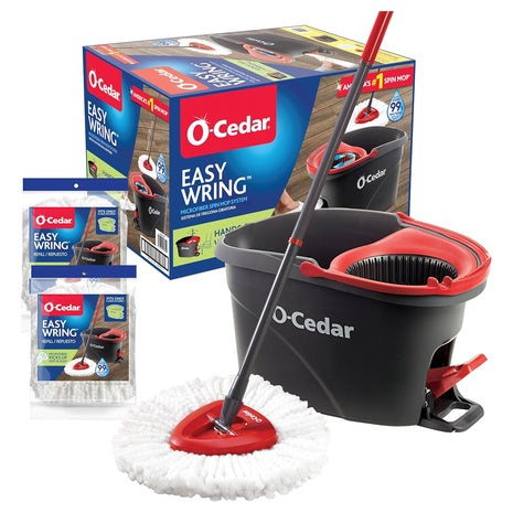 O-Cedar EasyWring Spin Mop With 2 Extra Refills