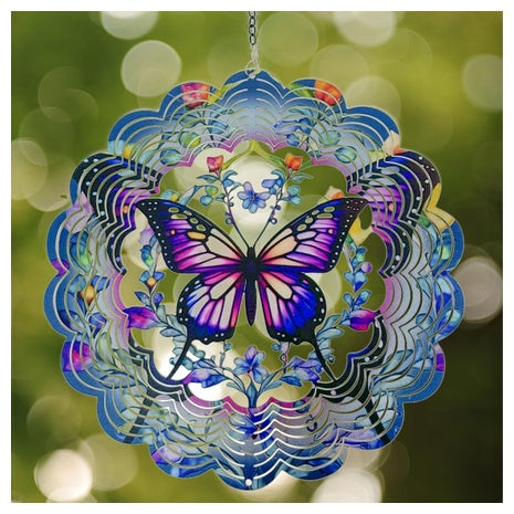 Eandisom 12" 3D Hanging Butterfly Outdoor Wind Spinner