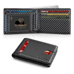 Slim RFID Leather Wallet with 11 Card Slots