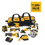 DEWALT 20V MAX Cordless 10-Tool Combo Kit with 2 Batteries, Charger & Bag