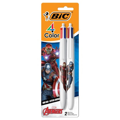 2-Pack Iron Man & Captain America BIC 4-Color Ballpoint Pens