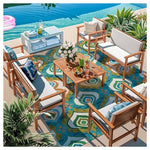 8-Pieces Tozey Chillrest Acacia Wood Patio Conversation Set