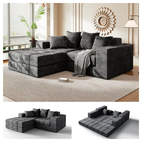 VersionTECH Modular Sectional Cloud Sofa With L-Shaped Chaise