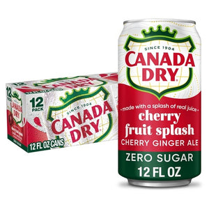 12 Canada Dry Zero Sugar Cherry Ginger Ale Cans