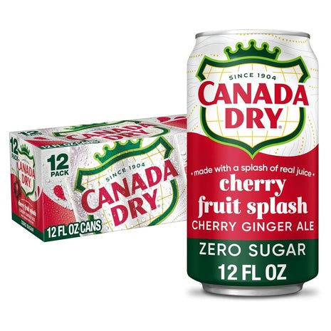 12 Canada Dry Zero Sugar Cherry Ginger Ale Cans