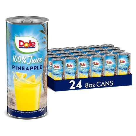 24 Cans Of Dole 100% Pineapple Juice