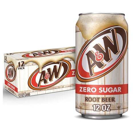 36 Cans A&W Zero Sugar Root Beer Soda