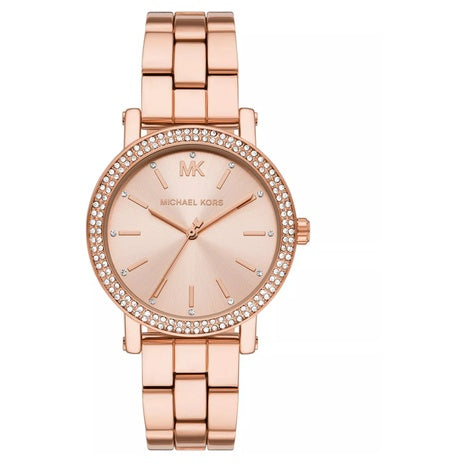 Michael Kors Women's Corey Three Hand Rose Gold Tone Alloy Watch