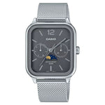 34mm Casio Men's Moon Phase Stainless Steel Watch
