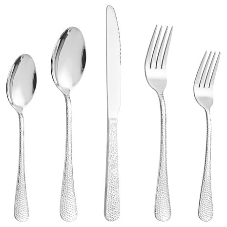 20-Piece Hammered Silverware Set